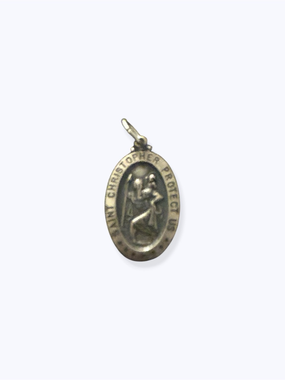 Saint Christopher Vintage Sterling Silver St Christopher Protection Pendant